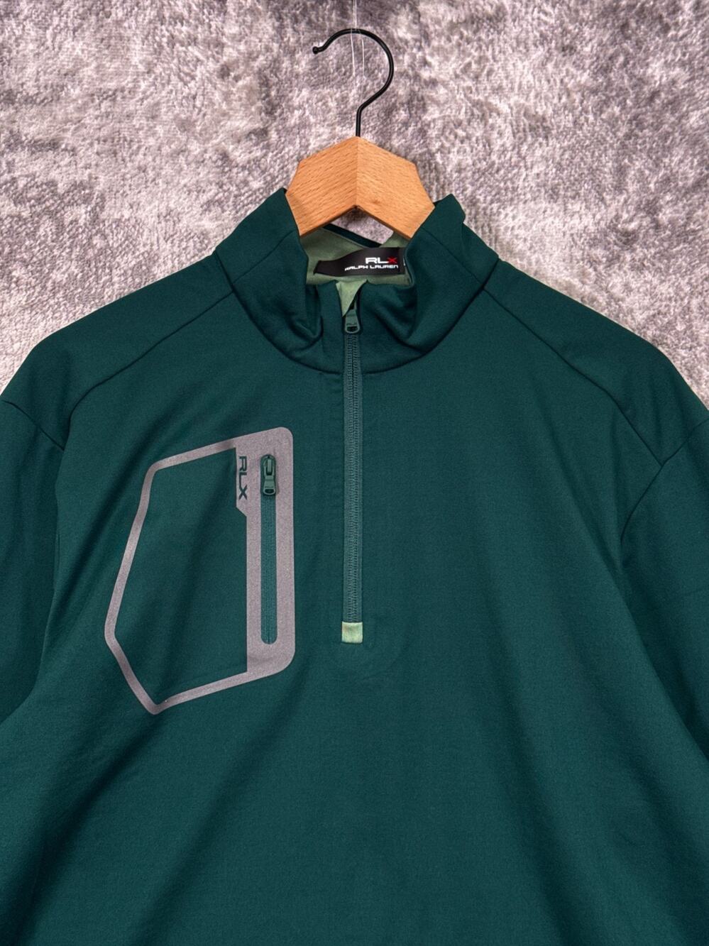 RLX Ralph Lauren Quarter Zip Large Mens Calabasas Country Club Green Golf 1/4